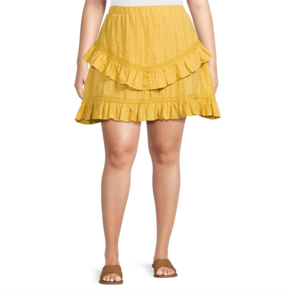 NWT: Time and Tru Yellow Mini Skirt Size Large 12-14 - Picture 5 of 6
